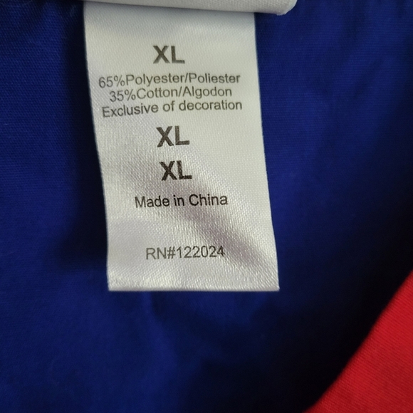 NFL Team Apparel New York Giants Red Blue Unisex Scrub Top Size XL - Picture 3 of 4